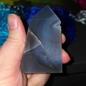 Unique druzy transparent agate tower! 🩵🩶